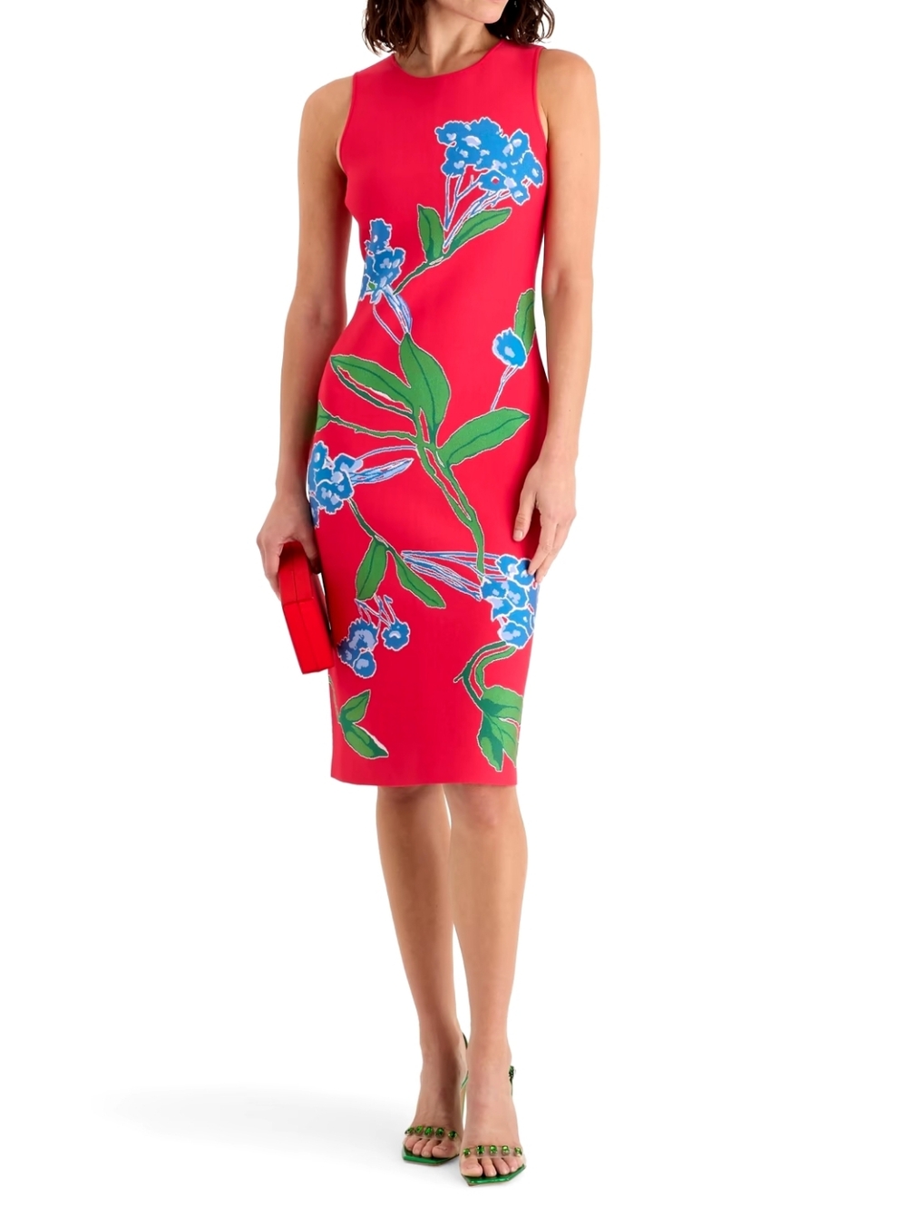 $2,490 CAROLINA HERRERA FLORAL JACQUARD DRESS US L